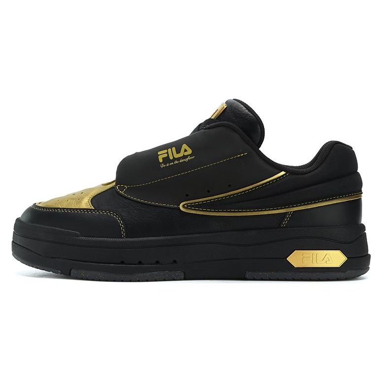 FILA Mix Fashion Sports Low-Top Skate Shoes Men Sneakers Black Gold F12M321205FBK