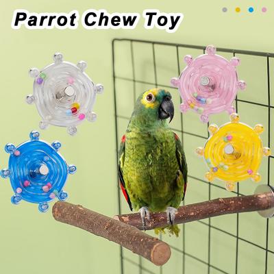Bunter Papagei Kunststoff Klettern Beißen Kauen Spielzeug Fliegende Untertasse Drehen Spaß Vögel Käfig Dekoration Für Sittich Nymphensittich Papageien Vogelzubehör