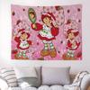 SStrawberryshortcake Girl Anime Tapestry Hanging Tarot Hippie Wall Rugs Dorm Wall Hanging Sheets