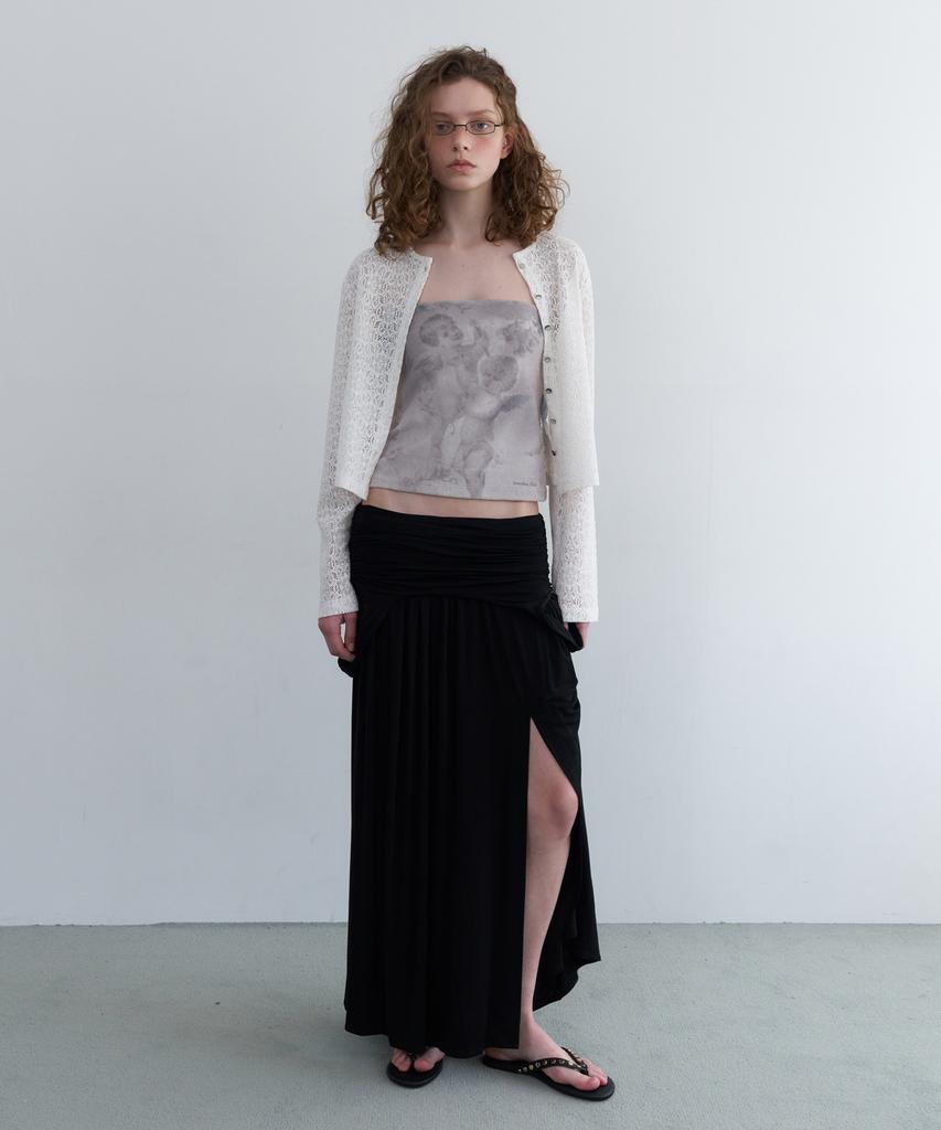 Obeodyupeulleeo Draped Turn Over Skirt_Black