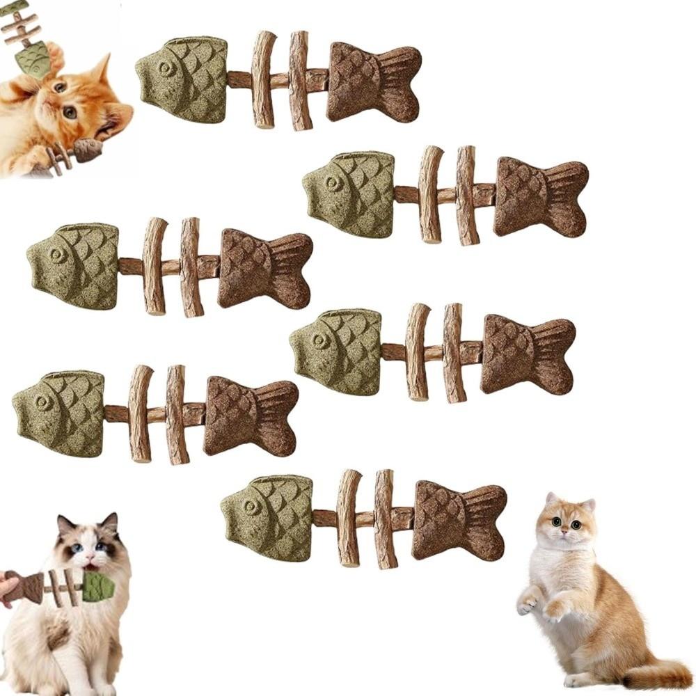 Multi-Flavor Cat Chewing Teeth Cleaning Cat Entertainment Pet Dental Chew Fishbone Shape Teeth Cleaning Stick Pet Dental Care