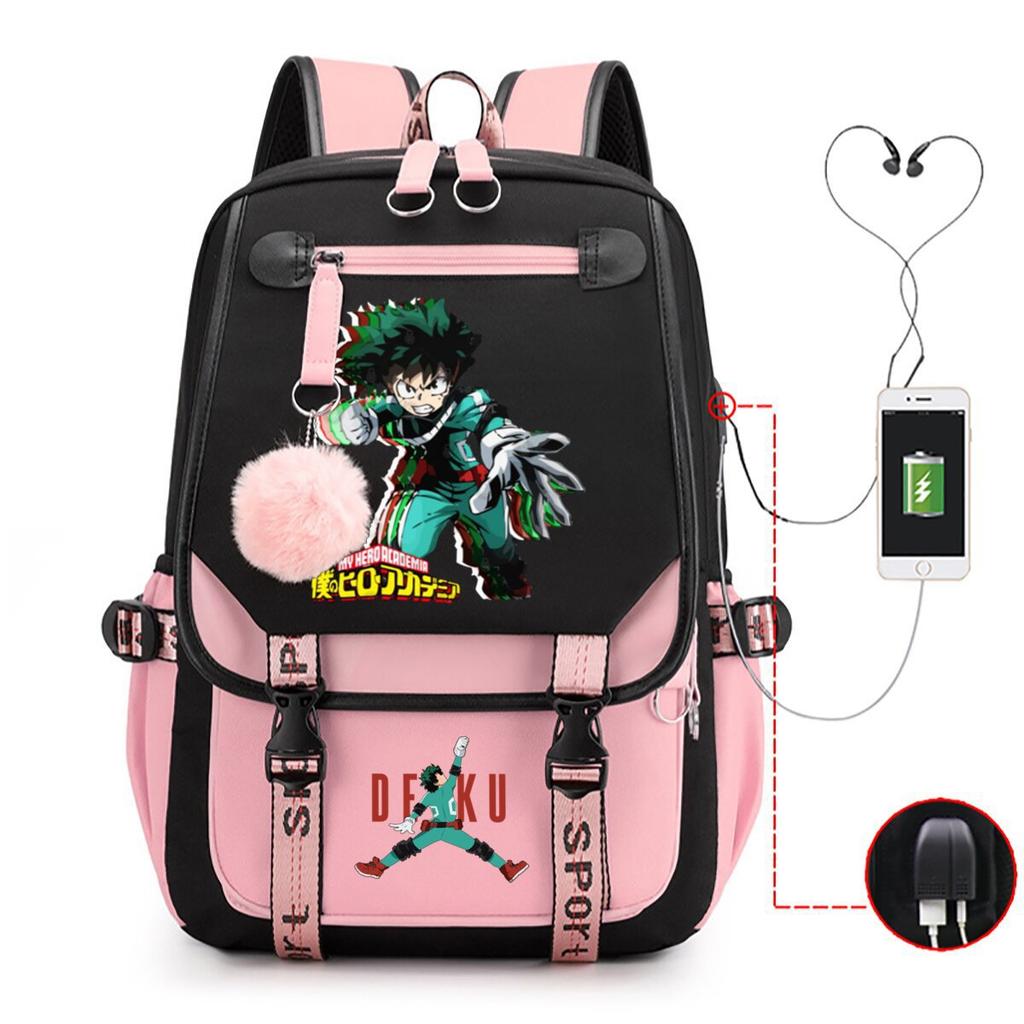 Teen Trend Animation Schoolbag Korean Version Backpack Male New Contrasting Color Simple Middle School Student Backpack