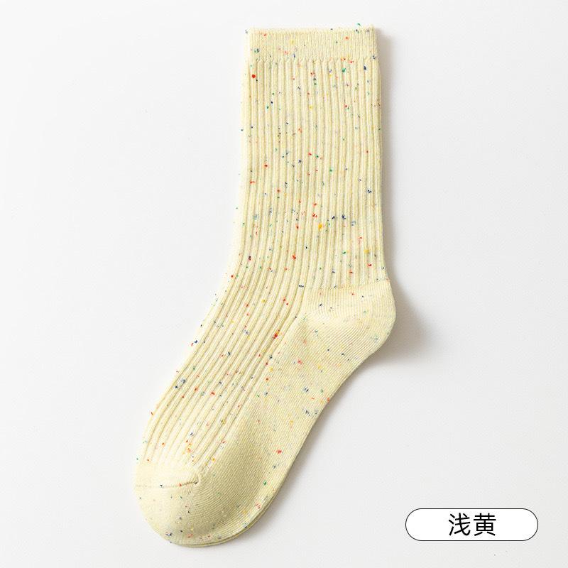 Oatmeal Stacking Socks Children'S Spring And Autumn Medium Tube Socks Pure Cotton Trendy Idea Yarn Confinement Stockings Summer Thin