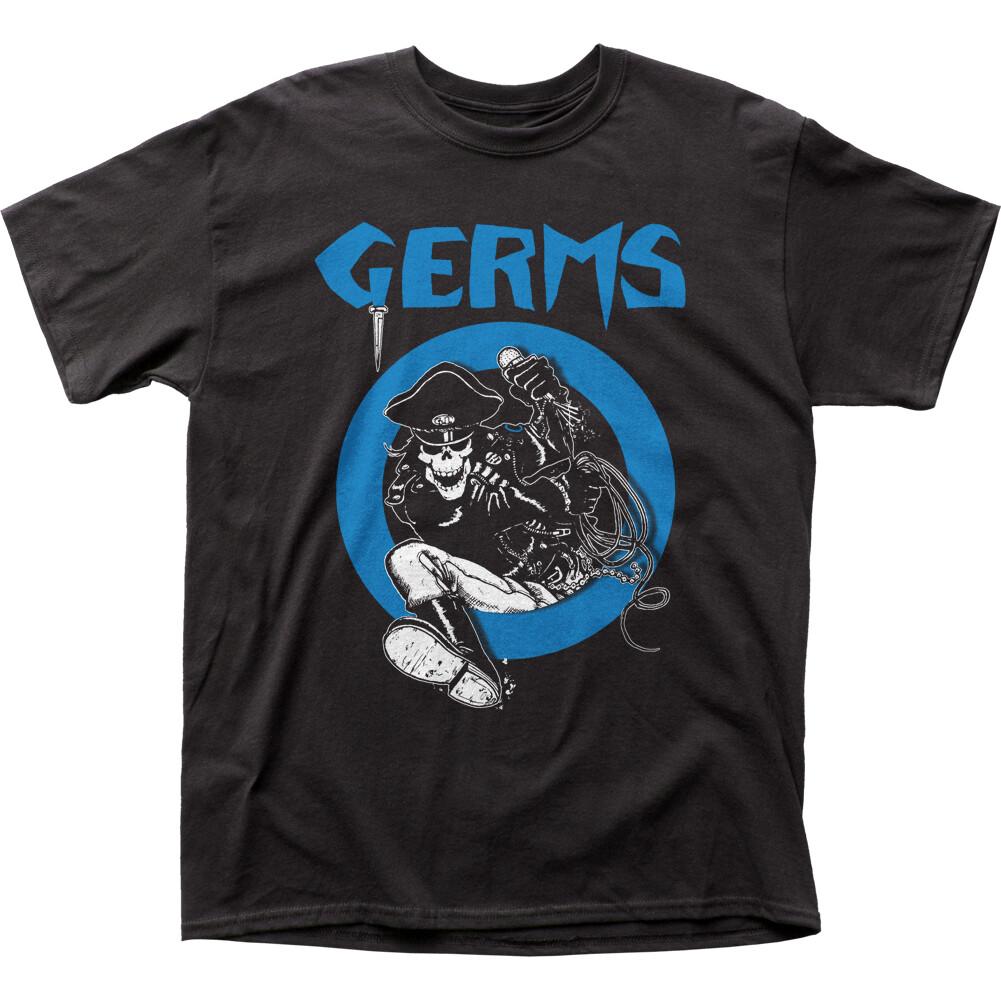 26 Germs Leather Skeleton T Shirt Mens Licensed Rock N Roll Music Band Tee Black Unisex T-Shirt XXXXL