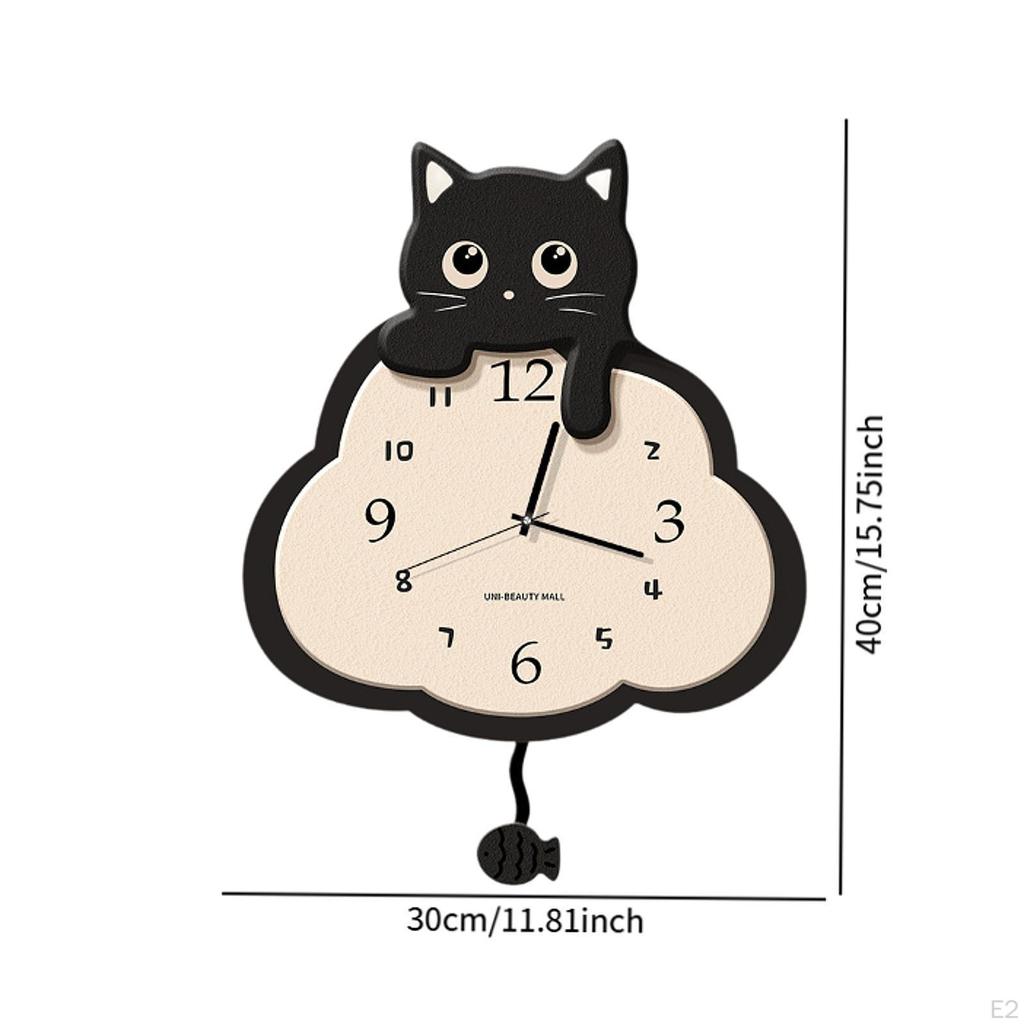 Hanging Clock Battery Operated Mute Cute Timepiece Ornament for Kids Room Indoor Bedroom Home Decor