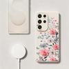 INS Floral Pattern Case For Samsung Galaxy S26 S25 Ultra S24 Plus S23 S22 Ultra Magnetic For Magsafe Liquid Silicone Cover