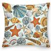 Square Cushion Cover Pillow Office Sofa  Turtle Coral Shell Double-sided Animal Ocean World
