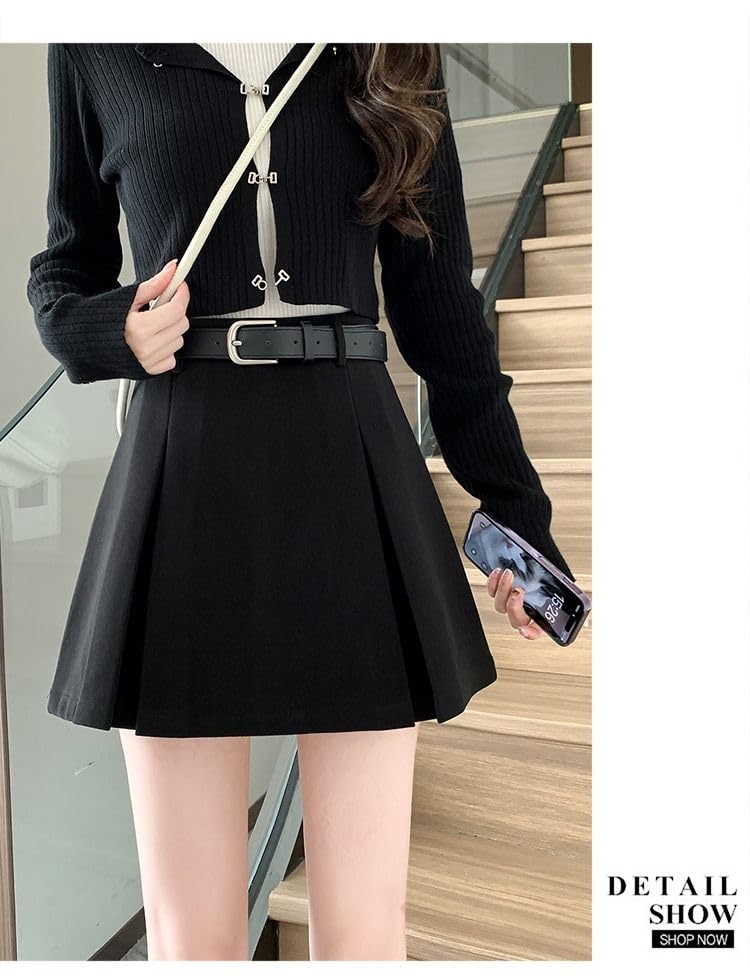 Haus Yayoi Mikro Mini Mini Uni Hoch Süß und Über dem Knie Perfekt für Große oder Größe L Damenrock, Mit Reißverschluss, Länge, Farbe, Taille, Reif, Länge,