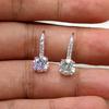 Simple Dazzling CZ Crystal Circle Round  Sterling Silver Stud Earrings For Women Oorbellen Brincos Pendientes Jewwlry Gift