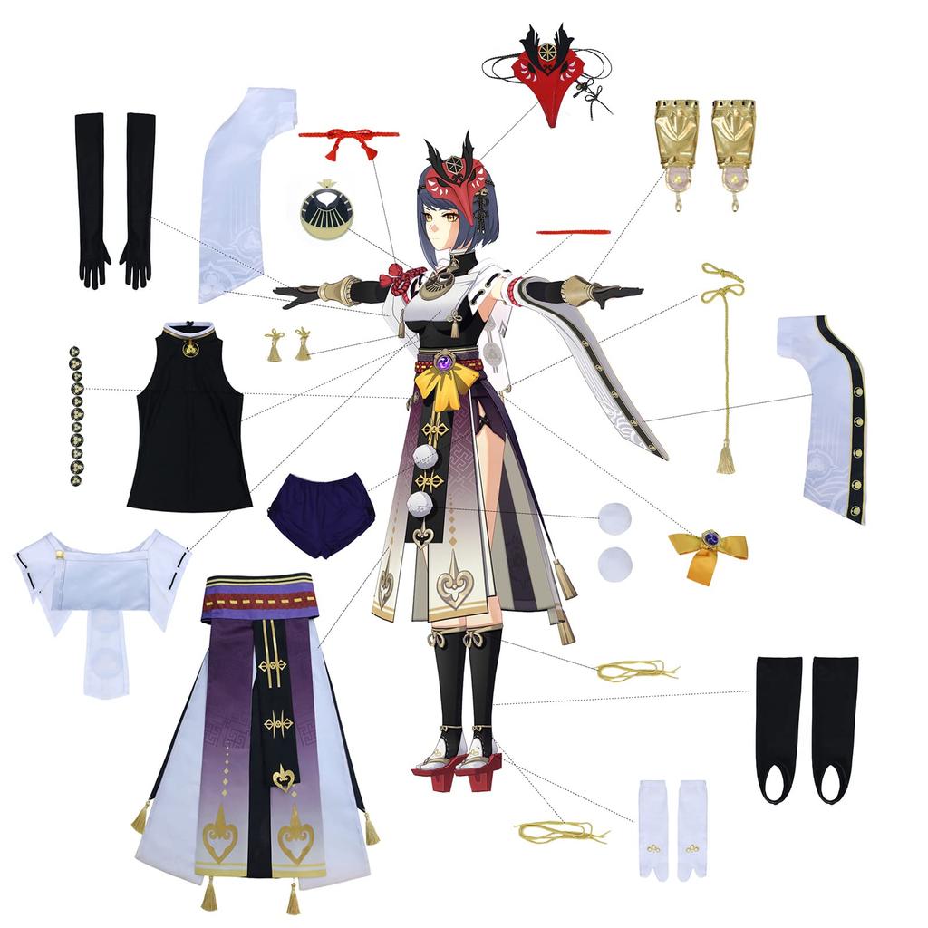 Genshin Impact Inazuma Kujo Sara Cosplay Kuroba Nariyabura Kujo Sara Cosplay Costume Genshin Impact Style Kujo Sara Cosplay Sara No Size [NOKIJP] (No