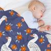 Geese in The meadow - Navy blues Throw Blanket For Sofa Thin Camping Thins Bed covers Blankets