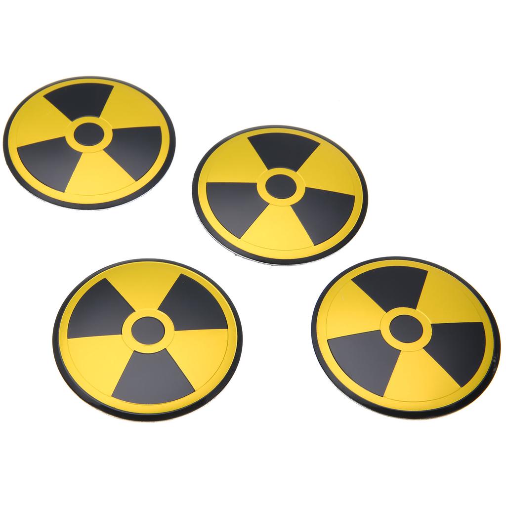 4 szt. Symbol ostrzegawczy nuklearny Koła Centrum Hub Cap Emblem Badge Naklejka Naklejka
