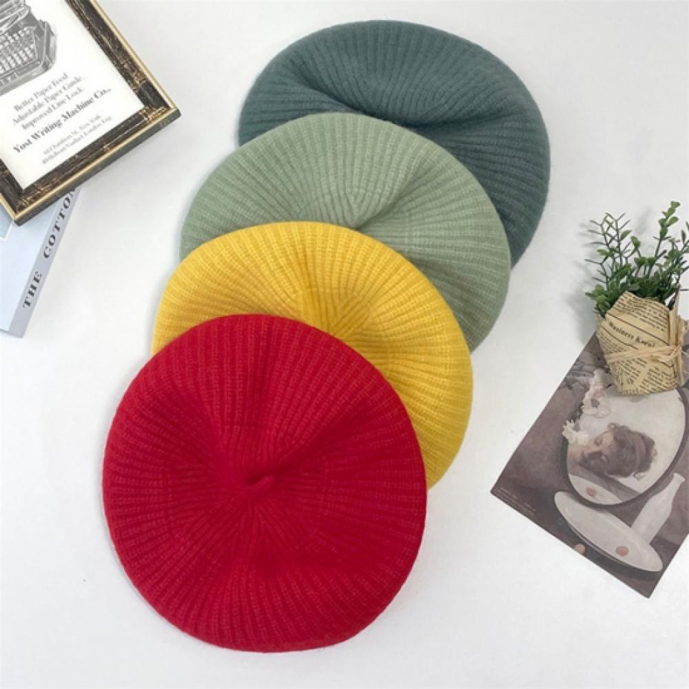 New Arrivals Open Run Women Wool Sweater Red Beret Travel Hat