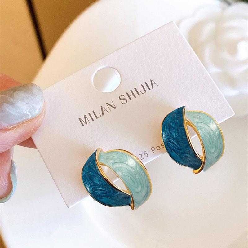 New Blue Color Geometric Earrings for Women Bohemian Flower Butterfly Pendants Female Dangle Earrings 2024 aretes de mujer