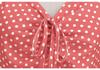 Retro V-neck Short Sleeve Polka Dot Waist-Cinching Dress for Women