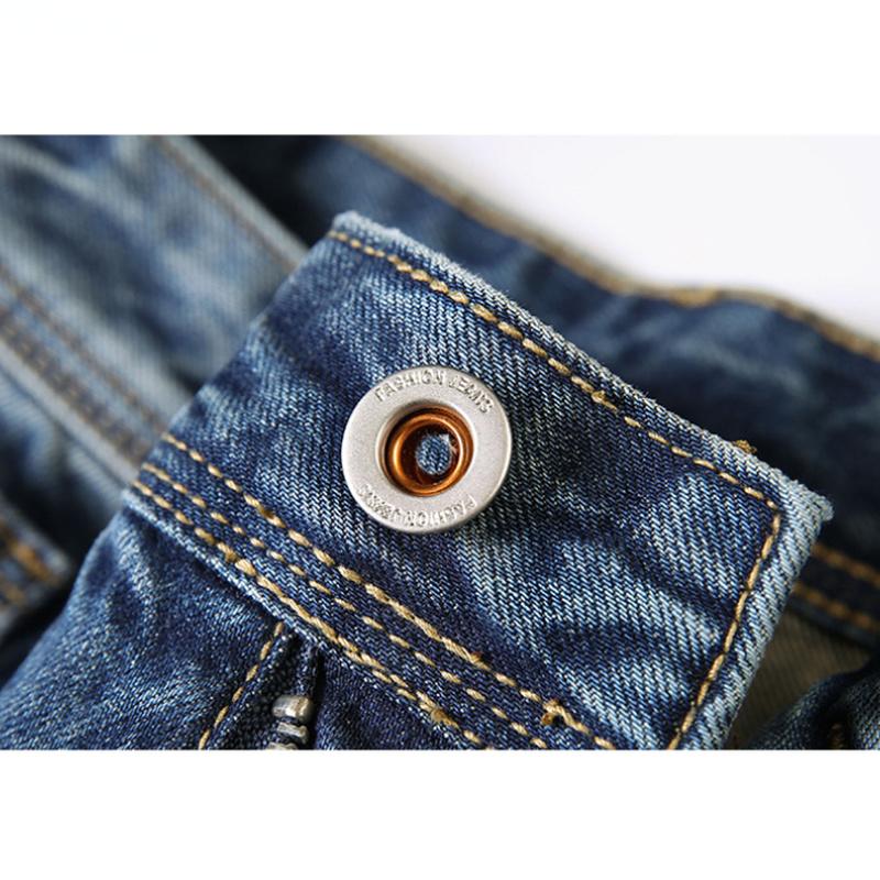 Blugi pentru bărbați în stil clasic Pantaloni largi din denim micro-stretch de afaceri Pantaloni casual pentru bărbați Îmbrăcăminte de stradă