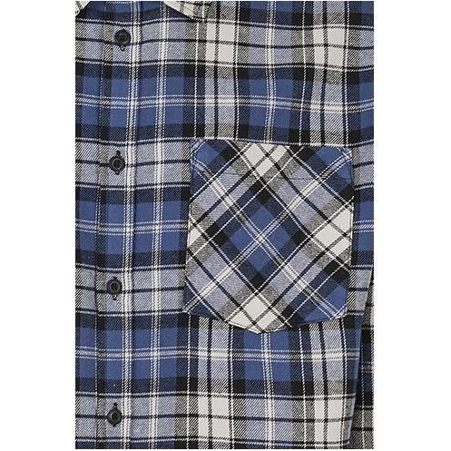 T-shirt - Urban Classics - Checked Roots - Bleu Foncé/blanc - 100% Coton - Coupe Standard