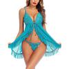 Lingerie babydoll sopra il ginocchio floreale in pizzo e rete da donna