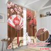 2pcs,2D plane printing Window Curtain CherryBlossomFans Versatile Polyester (without rod) Gifts Use for Bedroom Living Room