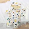 Kuscheliger Neugeborenen-Baumwoll-Einteiler - Dicke Herbst-Winter-Oberbekleidung für Ausflüge und Krabbeln