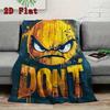 Angry expression 2D Flat Pattern Flannel Blanket High quality All Seasons Warmth and Comfort Perfect for Christmas Gifts.