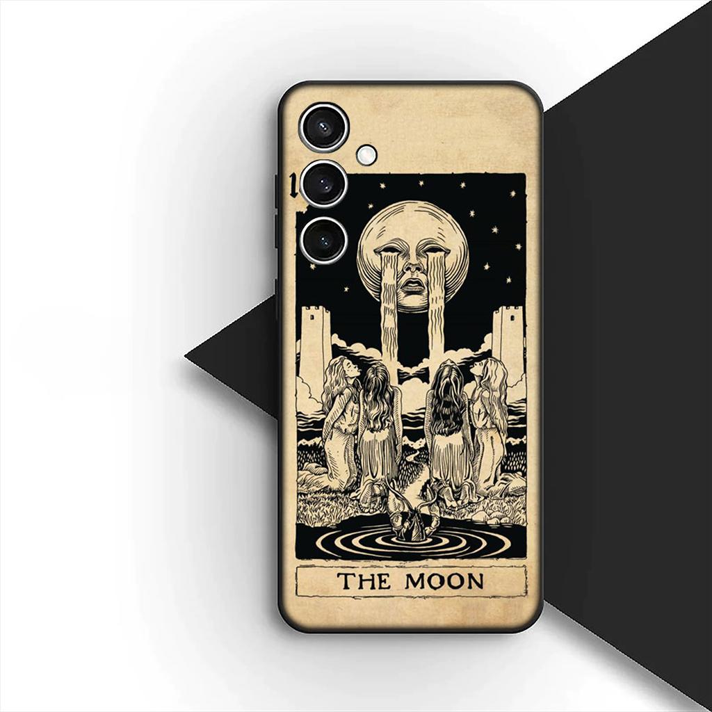Witch Divination Tarot Moon Astronaut Space for Samsung Galaxy S25 S24 S23 FE Ultra Plus S7 Edge S25+ S24+ A56 5G + Phone Case