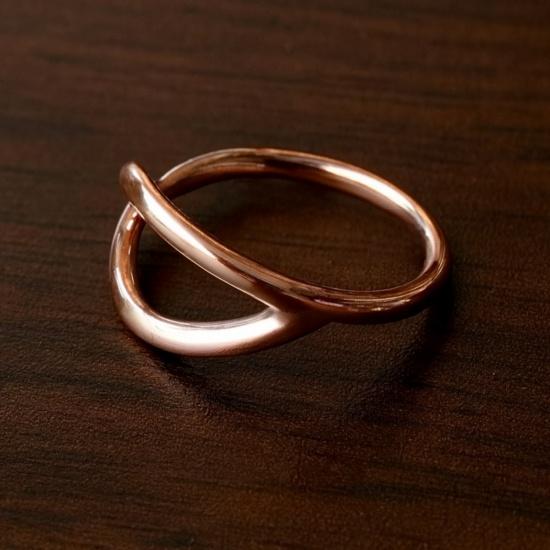 Minimalist Pure Copper Geometric Ring - Handcrafted Open Circle Design