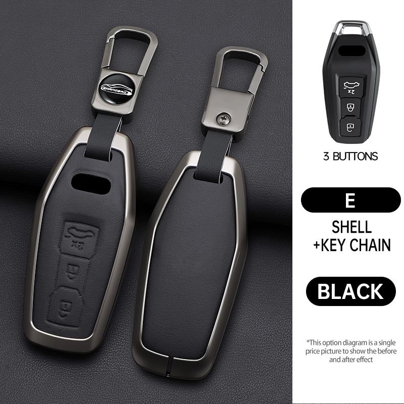 Metal Leather Car Key Case Cover for A3 A5 A5L 2025 Q5 Q6 Q6L A6 A6L 2025 Keychain Remote Protection Bag Shell