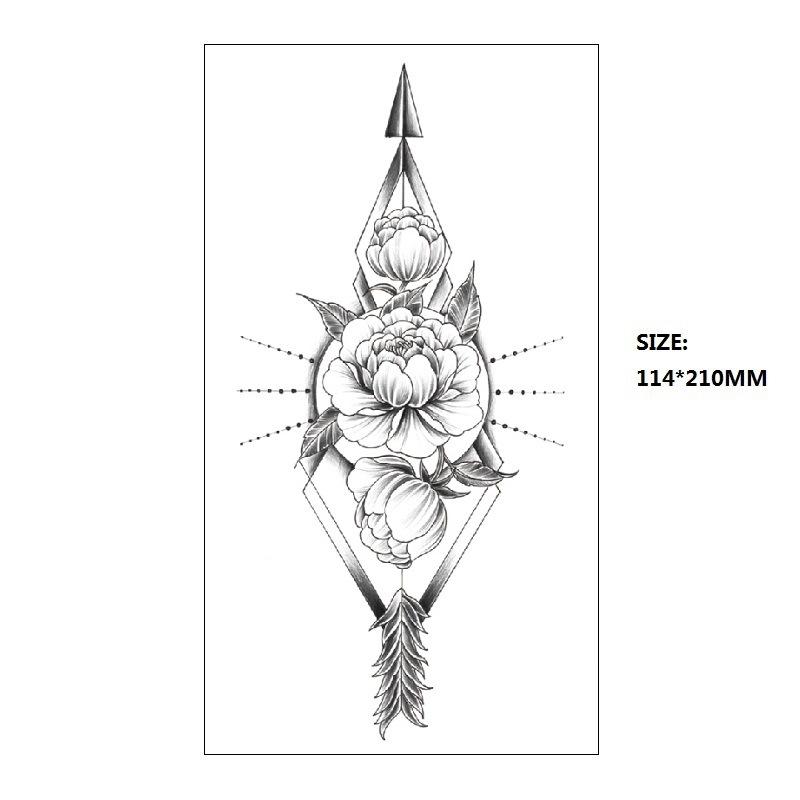 Bohemian Geometric Shape Water Transfer Small Full Arm Back Sexy Simulation Tattoo Sticker