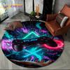 Cartoon Gamer Game Controller Round Area Rug,Circle Carpet Rug for Living Room Children's Bedroom Sofa Decor,Non-slip Floor Mat