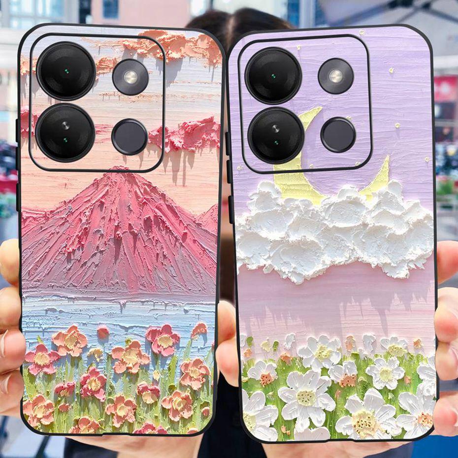 Case For Infinix Smart 7 HD Cute Flower Cat Pattern Soft Silicon TPU Phone Bumper For Infinix Smart 7HD X6516 Back Cover