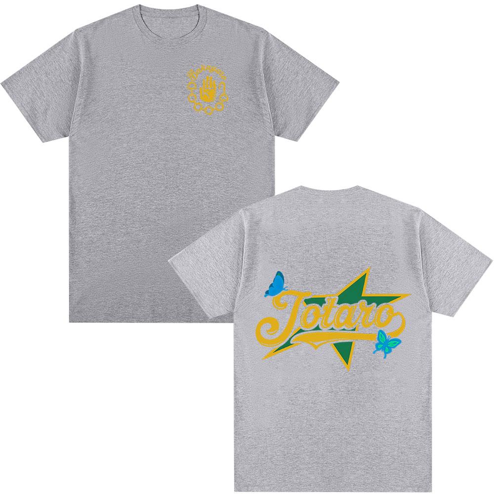 

Anime Jojo Bizarre Adventure Jotaro Kujo Graphic T Shirts Unisexs Women Casual Harajuku Cotton Short Sleeves Tshirts Streetwear 4XL