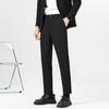 Clearance Foreign Trade Spring and Autumn Korean Style Slim Straight Casual Pants for Men, Trendy Non-Iron Cropped Dress Pants