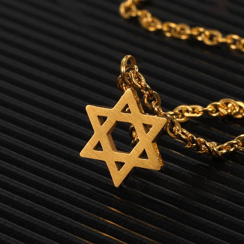 Pentagram Necklaces Pendants Stainless Steel  Chain Star Of David Choker Necklace For Women Jewish Jewelry Collares