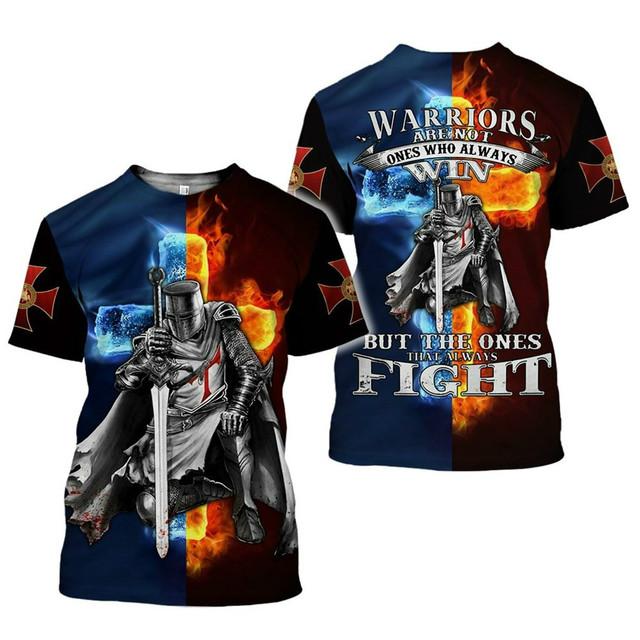 Dobře vypadající templářské oblečení s 3DT potiskem košil Harajuku s krátkým rukávem nejprodávanější letní novinka novinka