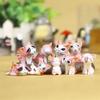 9pcs Cheese Cat Mini Ornament Sets Moss Micro Landscape Succulent Decorative Figurines Cartoon Animals Desktop Cats Craft Gifts