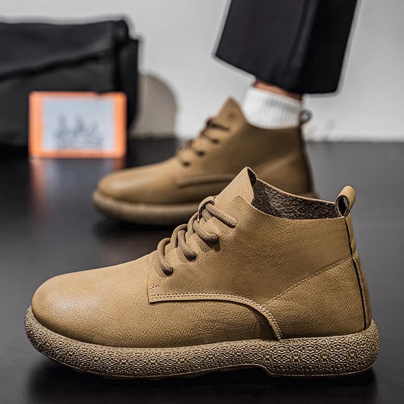 

Модная мужская обувь до щиколотки, коричневые короткие ботинки, роскошная обувь, разработанная для пилотов, прочная конструкция, модная обувь на плоской подошве, идеально подходящая для городов 39 хаки