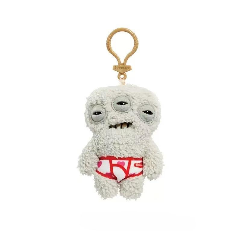 Portachiavi Peluche Fuggler Cartone Animato Mostro Denti Divertenti Bambola Ripiena Coniglio Ciondolo per Borsa Regali