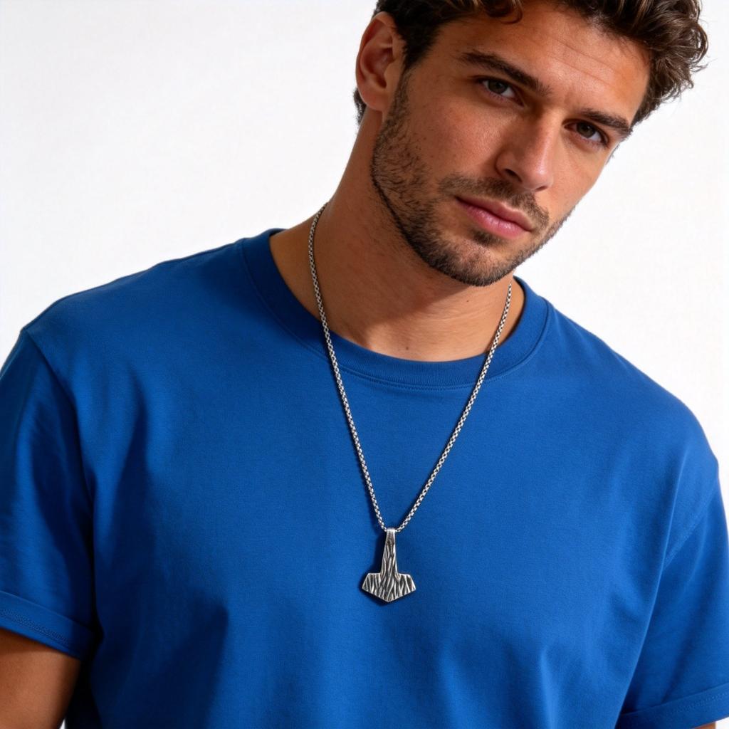 Retro Unique Hammer Necklace for Men,Stainless Steel Punk Pendant Necklace,Birthday Father's Day Gift for Him