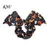Halloween Hair Ties for Women Bat Shape Scrunchies Girls, Soft Elastic Ponytail Holders with Spooky Pumpkin/Spider Web/Black Cat Prints Holiday Party
