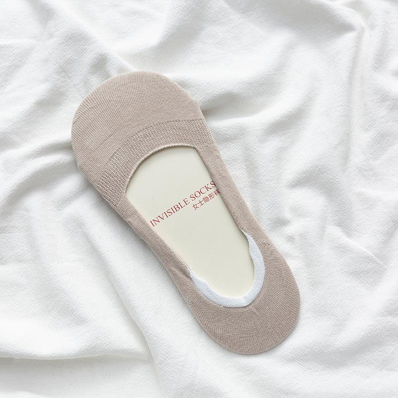 Women Invisible Boat Socks Spring Summer Solid Color Wild Shallow Mouth Slipper Cotton Sock