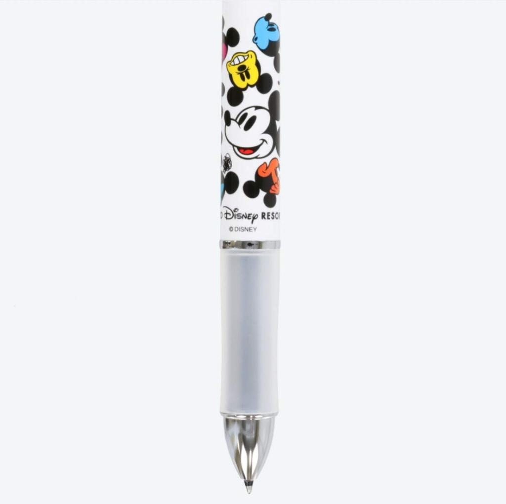 TDR Mickey Mouse Stationery Mechanical Pencil Ballpoint Pen 4 Colors Disney Resort Limited & (Black, Red, Blue, Green) (Face Pattern)
