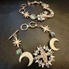Elegant Sun Moon Star Shape Bracelet Featuring Natural Rhinestones Opal In Bohemian Style for Daily Wear Dates Parties