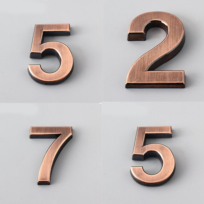 Spot Supply Numbering Digital 5cm Bronze Stereo Word Door Head Hotel House Digital Label