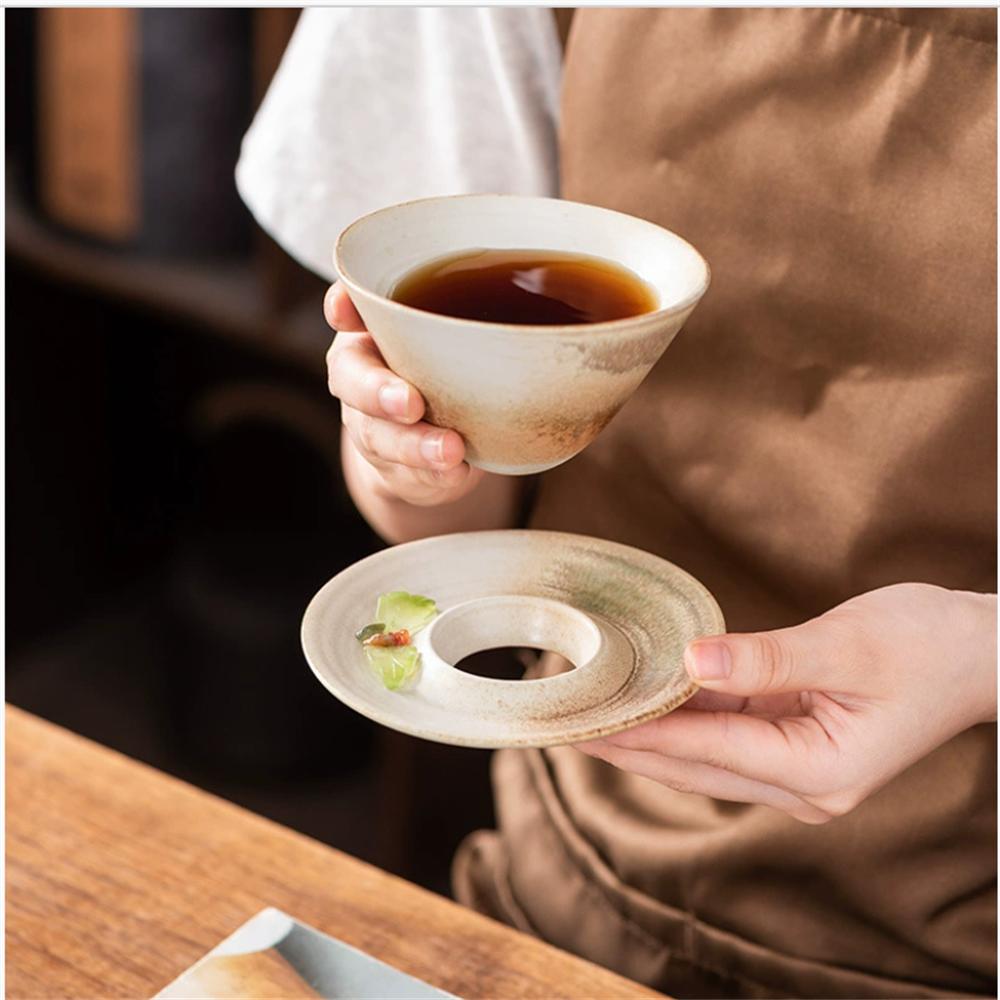 1X Japanese Style Creative Retro Ceramic Coffee Cup Mugs Saucer Set Tea Coarse Coffee Milk Cups Mug