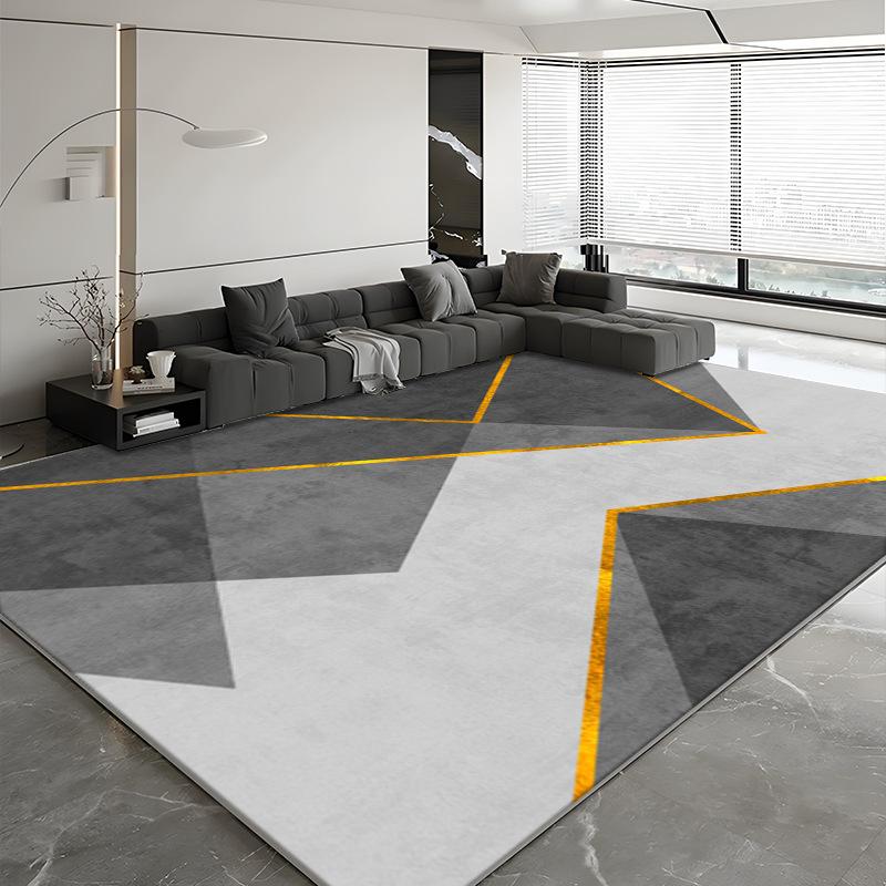 Modern Simple Style Large Living Room Rug Geometric Pattern Antiskid Office Decor Carpet Soft Easy Cleaning Coffee Tables Mat