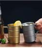 Retro Industrial Style Stainless Steel Beer Mug 304 Vintage Cold Drink coffee wine Cup Outdoor Camping High Aesthetic Design