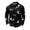 Herren Schnelltrocknendes Mesh Langarm Golfshirt mit Halloween-Print für Freizeitkleidung