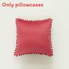 Velvet Solid Dutch Color Pillow Cases Pompom Edging Cushion Cover Living Room
