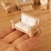 Miniature Dollhouse Furniture Set Sofa Cabinets Tea Table Coffee Coffee Cup Potted Plant for Doll House Realistic Mini Ornaments